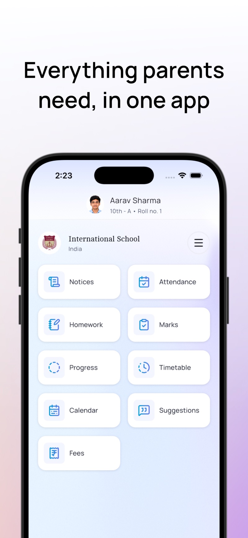 Classray parent app dashboard